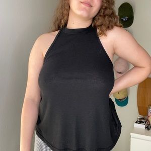 📍 Free People Black Racerback Tank Top Flowy Size Small